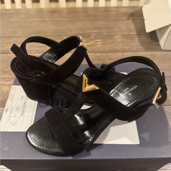 Louis Vuitton Women’s Black Suede Sandals - Picture 1 of 9
